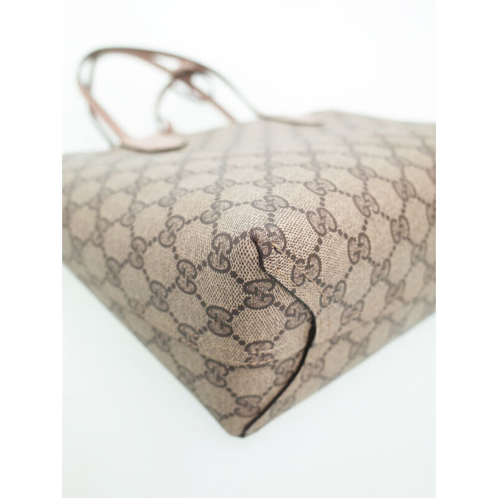GUCCI Reversible GG Leather Tote Bag Beige Red - Picture 8 of 9